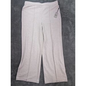 Autres Filles Ivory Knit Pull On Wide Leg Pants Womens Size L Comfort Chic NWT